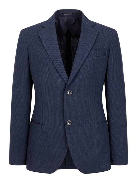 ARMANI 30 9 29 Men s Rib Tissue No cheat Single Jacket Navy - EMPORIO ARMANI - BALAAN 1