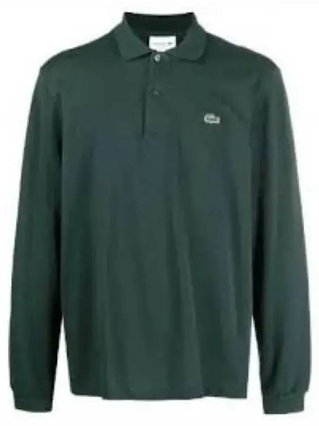 Men s Classic Fit Basic Long Sleeve Polo Khaki Green - LACOSTE - BALAAN 1