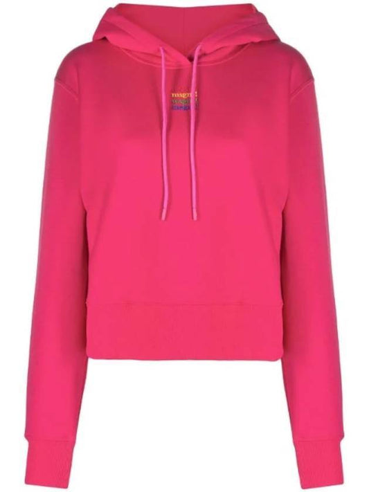 Rainbow Micro Logo Hoodie Pink - MSGM - BALAAN 1