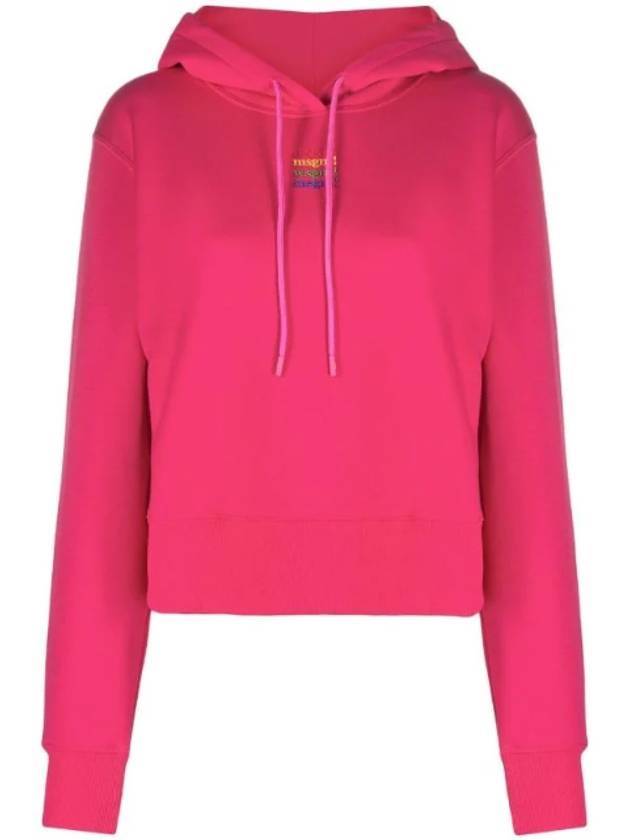 Rainbow Micro Logo Hoodie Pink - MSGM - BALAAN 1