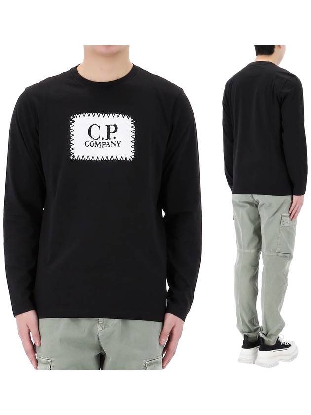 30/1 Jersey Logo Long Sleeve T-Shirt Black - CP COMPANY - BALAAN 2