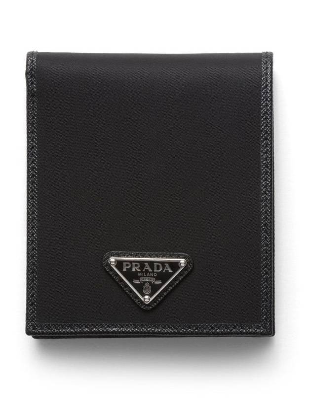 Triangle Logo Re-Nylon Half Wallet Black - PRADA - BALAAN 2