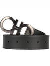 Gancini Reversible Adjustable Leather Belt Black Dark Brown - SALVATORE FERRAGAMO - BALAAN 3