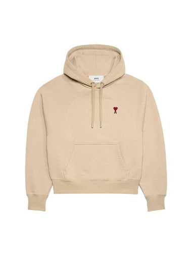 Small Heart Logo Hoodie Champagne - AMI - BALAAN 1