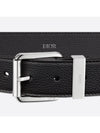 engraved loop leather belt black - DIOR - BALAAN.