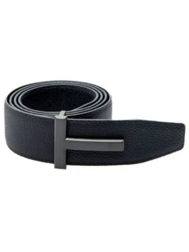 Men's Logo Reversible Leather Belt Black - TOM FORD - BALAAN 2