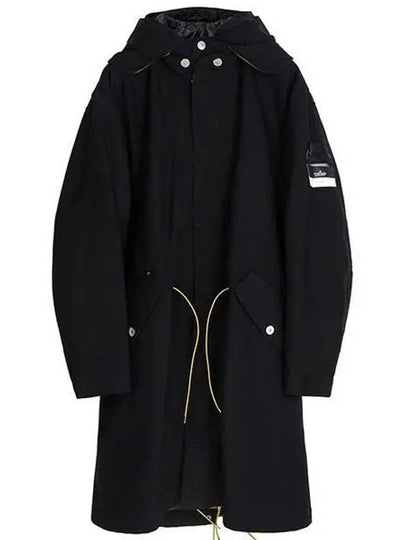 Poly Diagonal 3L Long Jacket Black - STONE ISLAND - BALAAN 2