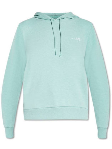 Logo Cotton Blend Knit Hoodie Mint - A.P.C. - BALAAN 1