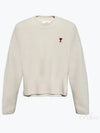 Red ADC Chain Stitch Heart Logo Knit Top Ivory - AMI - BALAAN 2