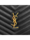 Gold Monogram Matelasse Clutch Bag Black - SAINT LAURENT - BALAAN 9