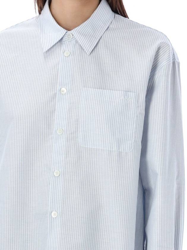 Boyfriend Long Sleeve Shirt Blue - A.P.C. - BALAAN 4