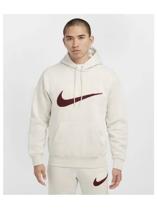 Club Fleece Pullover Hoodie M Light Orewood Brown FN3105 104 - NIKE - BALAAN 1