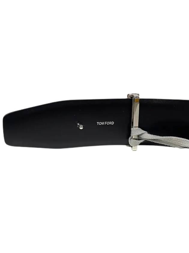 T Buckle Leather Belt Black - TOM FORD - BALAAN.