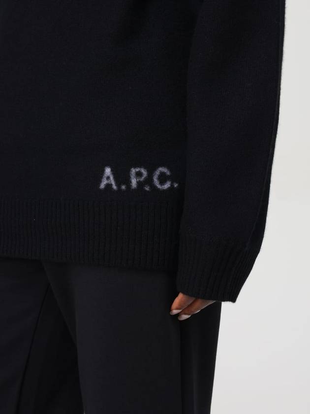 Logo Knitted Wool Turtleneck Black - A.P.C. - BALAAN 4