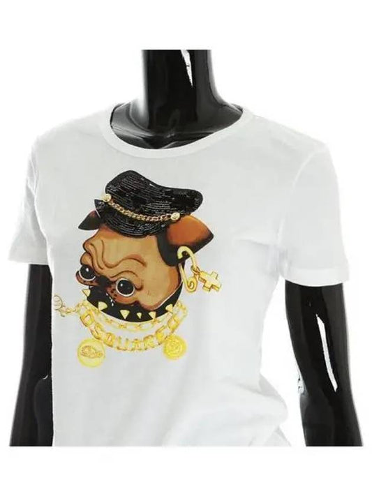 Women s Bulldog Short Sleeve T Shirt S72GC0734 S21441 010 271785 - DSQUARED2 - BALAAN 1