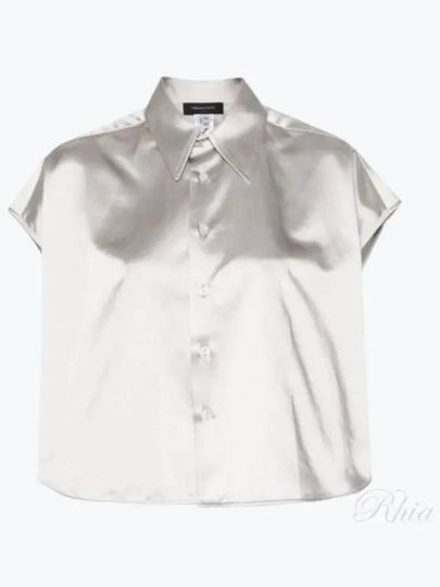 Line Cotton Short Sleeve Shirt Silver - FABIANA FILIPPI - BALAAN 2