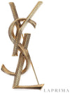 Snake Textured Monogram Brooch Gold - SAINT LAURENT - 2
