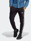 Essentials 3 Stripes French Terry Cuff Track Pants Black - ADIDAS - BALAAN 2