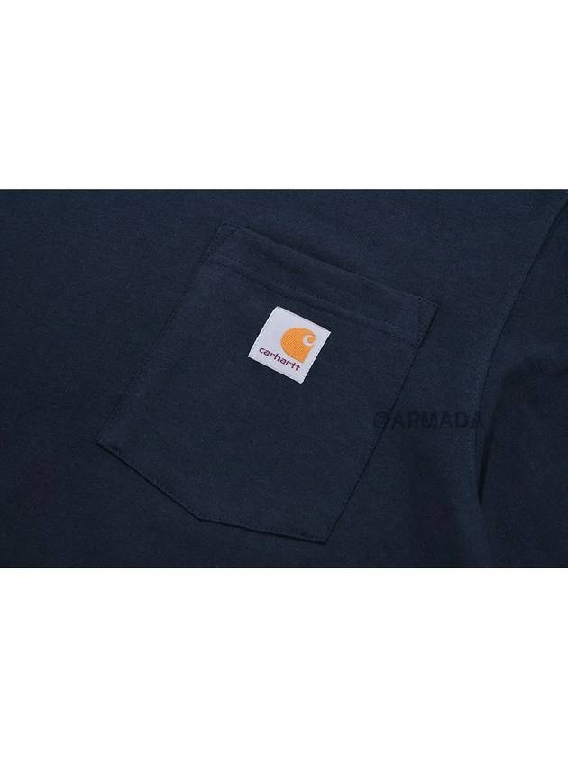 K126 Workwear Pocket Long Sleeve T Shirt Unisex Navy - CARHARTT - BALAAN 4