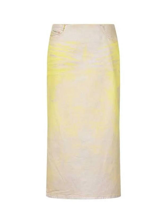 Women s Glitter Two Tone Denim Skirt Yellow - DIESEL - BALAAN 1