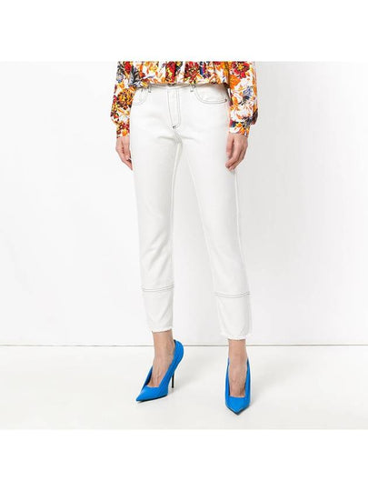 Women's Crop Jeans White - MSGM - BALAAN 2