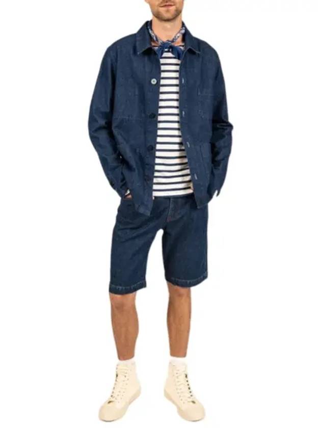 Men's Sirocco II Fisherman Button Cotton Canvas Jacket Denim - SAINT JAMES - BALAAN 3