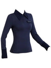 Golf Wear Big Collar Classic T-Shirt Navy - J JANE - BALAAN 3