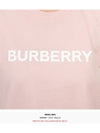 Women's Logo Print Cotton Short Sleeve T-Shirt Pink - BURBERRY - BALAAN 11