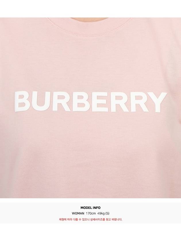 Women's Logo Print Cotton Short Sleeve T-Shirt Pink - BURBERRY - BALAAN 11