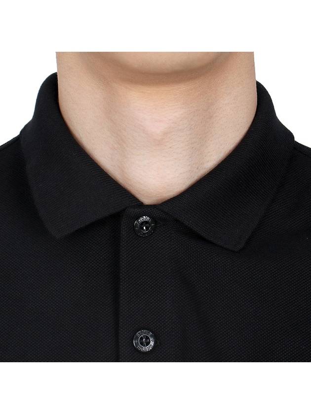 Compass Patch Short Sleeve Polo Shirt Black - STONE ISLAND - BALAAN 7