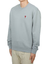 De Coeur Embossed Logo Crewneck Sweatshirt Blue - AMI - BALAAN 3