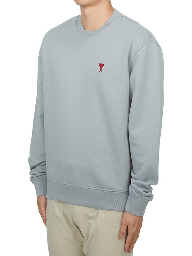 De Coeur Embossed Logo Crewneck Sweatshirt Blue - AMI - BALAAN 3