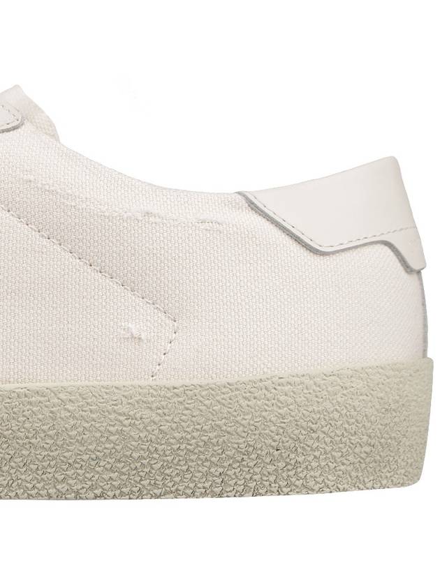 Court Classic SL/06 Embroidered Sneakers In Canvas And Leather Cream - SAINT LAURENT - BALAAN 7