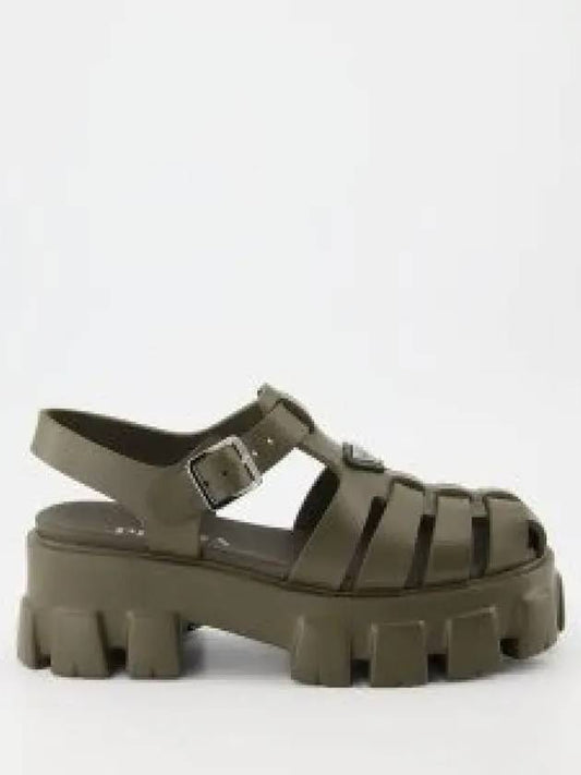 Monolith Rubber Sandals Military Green - PRADA - BALAAN 2