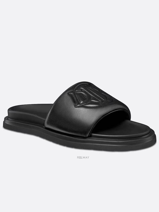 Aqua Quilted Smooth Calfskin Sandal Black - DIOR - BALAAN 4