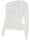 Embroidered Logo Pony Cable Knit Top White - POLO RALPH LAUREN - BALAAN 5