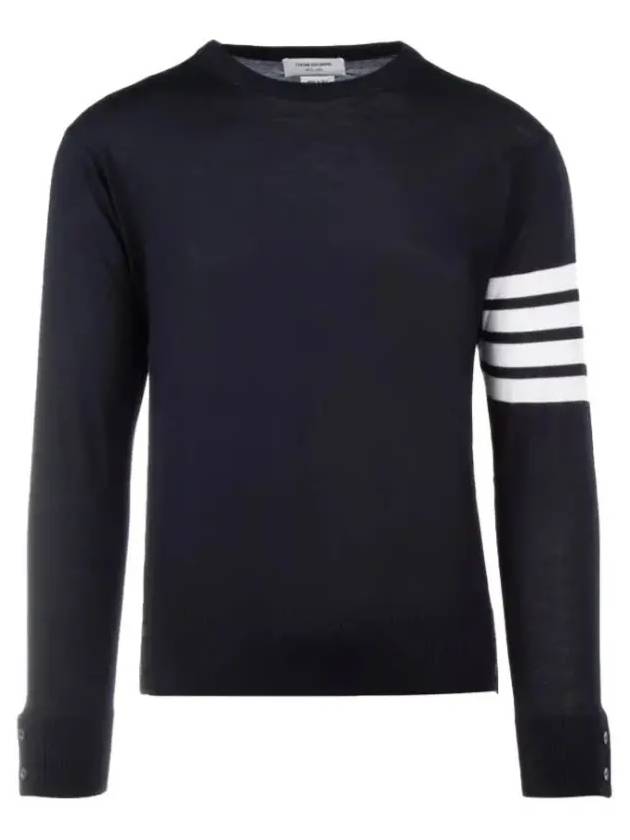 4 Bar Armband Classic Merino Wool Knit Top Navy - THOM BROWNE - BALAAN 2