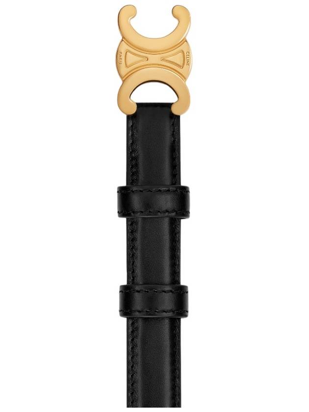 Triomphe Small Taurillon Leather Belt Black - CELINE - BALAAN 4