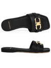 Gancini Ornament Flat Slide Black - SALVATORE FERRAGAMO - BALAAN 6