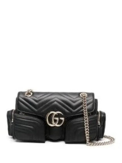 GG Marmont Small Multi Pocket Leather Shoulder Bag Black - GUCCI - BALAAN 2