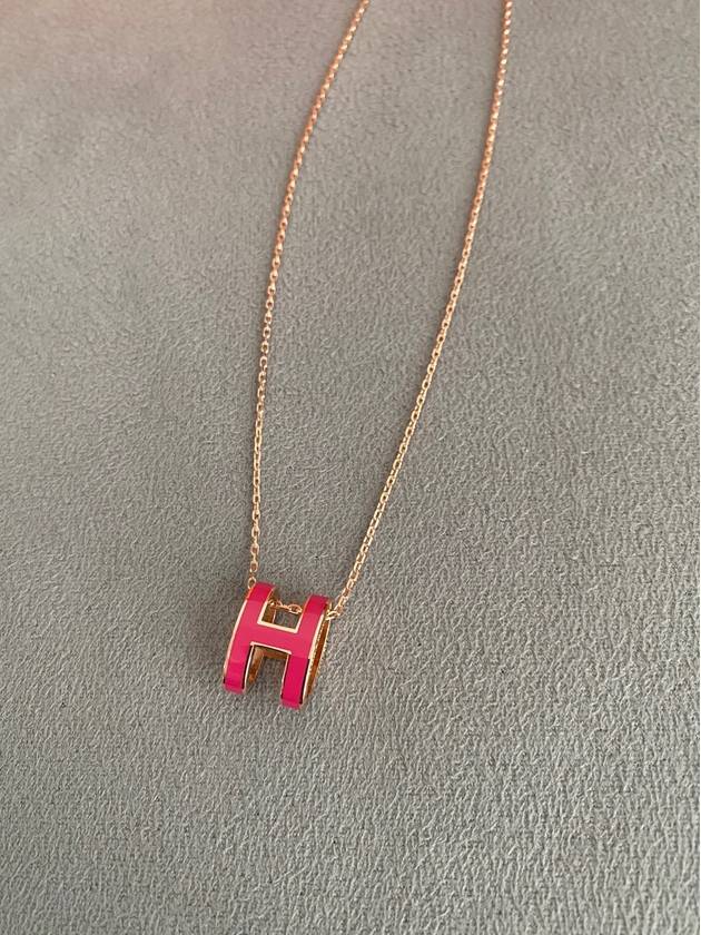 Pop H Pendant Necklace Rose Gold - HERMES - BALAAN 6