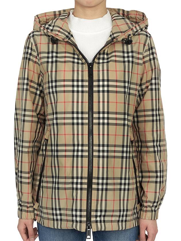 Check Hooded Jacket Archive Beige - BURBERRY - BALAAN 3