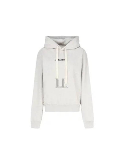 Logo Print Cotton Hoodie Grey - JIL SANDER - BALAAN 2