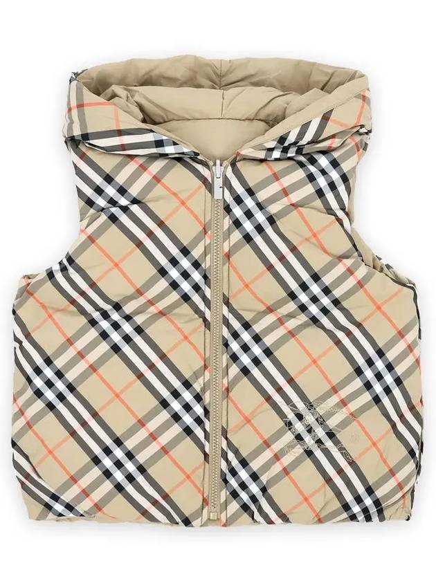 Kids Reversible Check Padded Vest Sand - BURBERRY - BALAAN 3