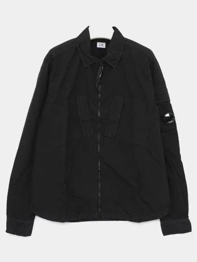 Taylon L Zipped Long Sleeve Shirt Black - CP COMPANY - BALAAN 2