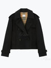 Double Breasted Crop Trench Coat Black - BURBERRY - BALAAN 2