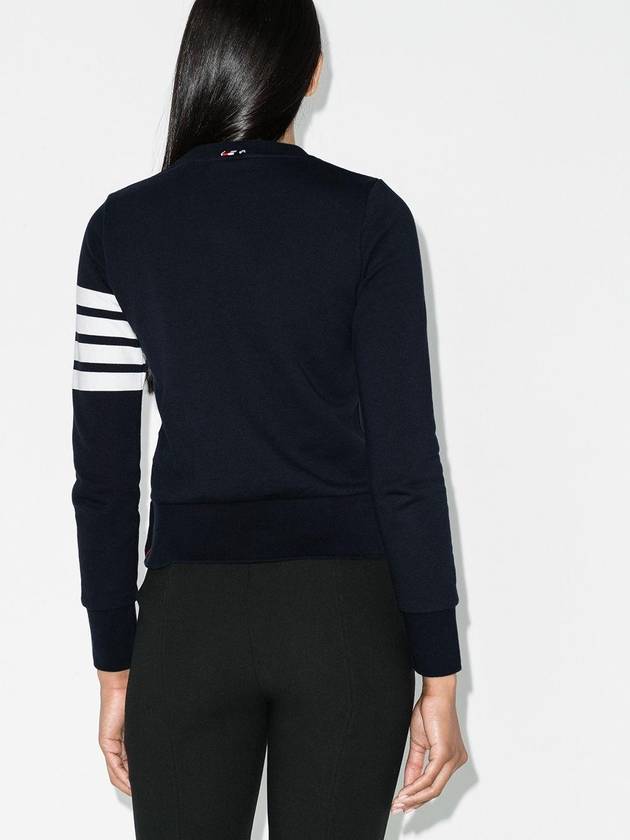 Engineered 4 Bar Stripe Loopback Jersey Knit Crewneck Sweatshirt Navy - THOM BROWNE - BALAAN 4