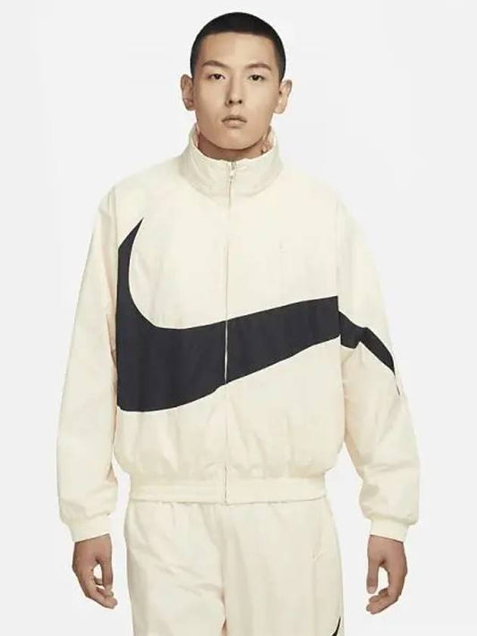 Swoosh Woven Jacket Coconut Milk Black - NIKE - BALAAN 2