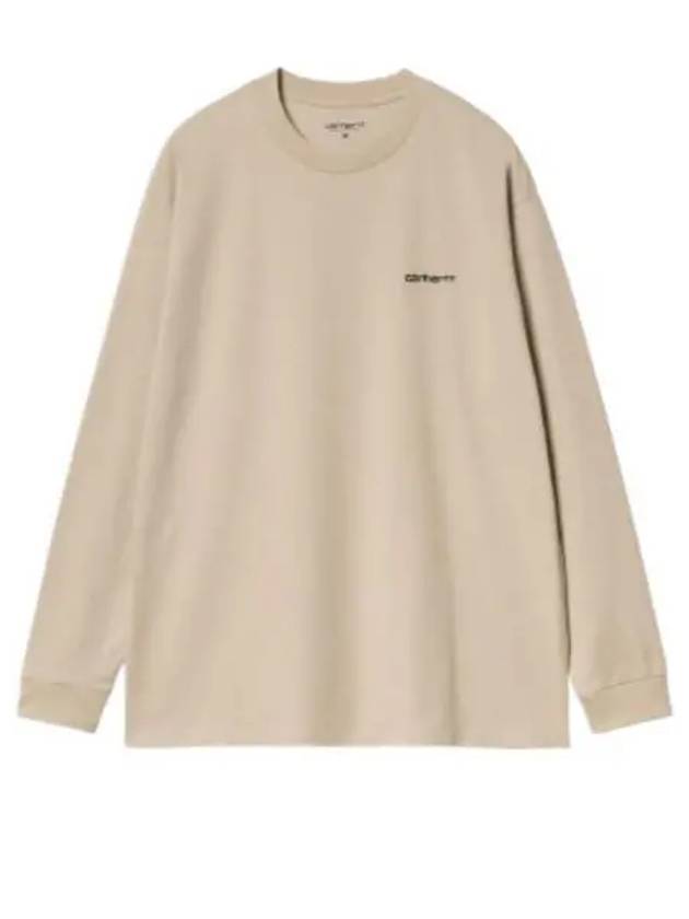 Script Embroidery Long Sleeve T-Shirt Beige - CARHARTT WIP - BALAAN 1