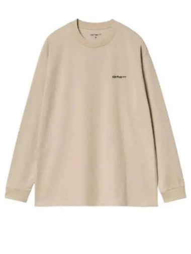 Script Embroidery Long Sleeve T-Shirt Beige - CARHARTT WIP - BALAAN 1